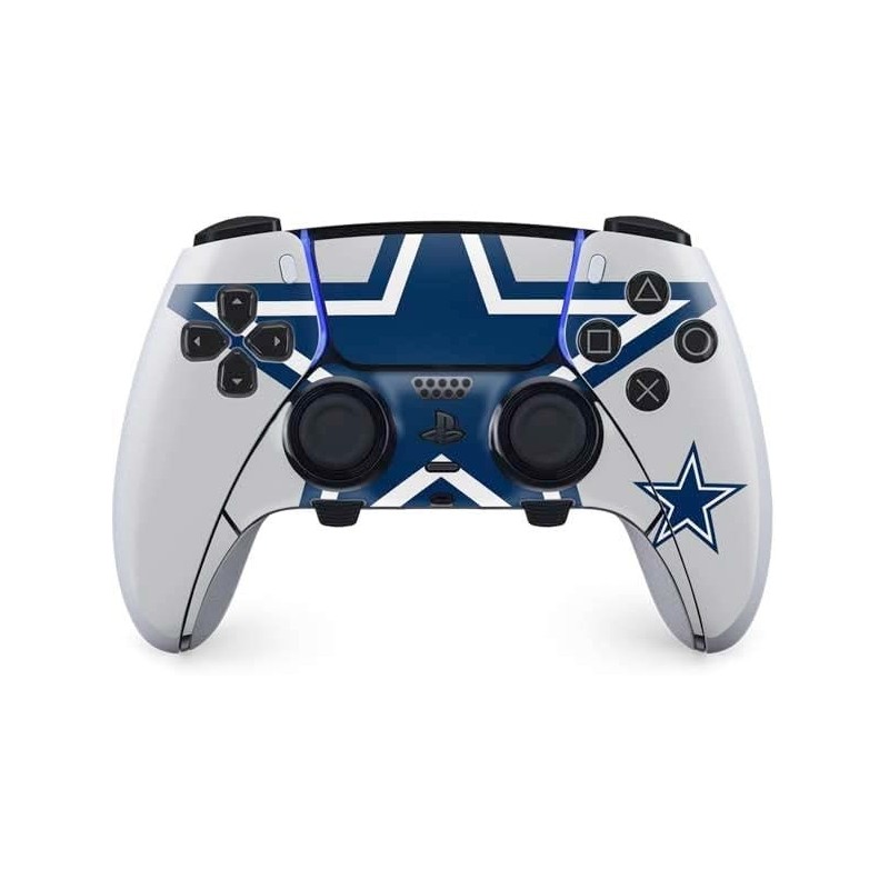 Skinit Decal Gaming Skin Compatible avec le contrôleur PS5 DualSense Edge Pro - Design de grand logo NFL Dallas Cowboys sous lic