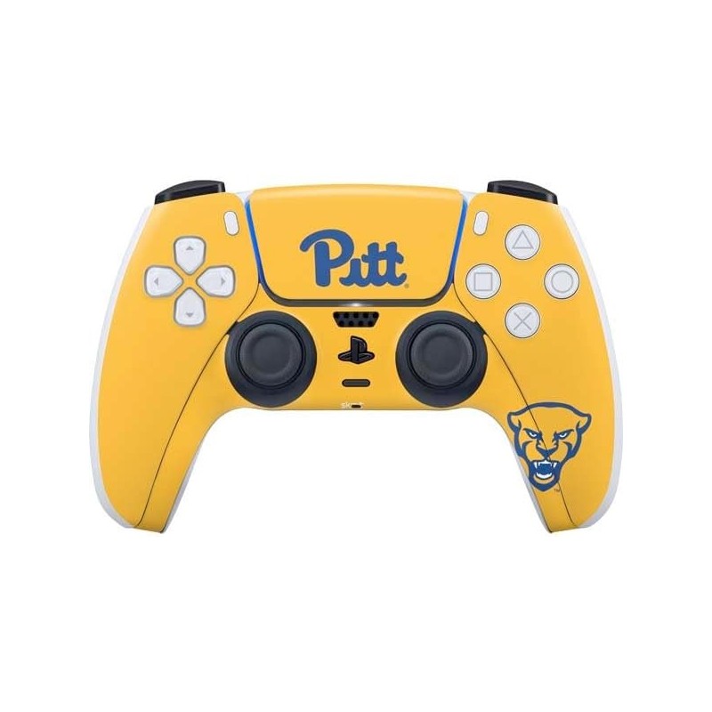 Skinit Decal Gaming Skin Compatible avec le contrôleur PS5 - Design jaune Pitt Panthers de l'Université de Pittsburgh sous licen