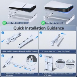 Support horizontal mince OIVO PS5/PS5 pour disque et console numérique, support de base d'accessoires PS5 stable avec tiges de s