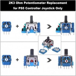 IKPEK Lot de 6 joysticks analogiques 3D de rechange pour manette PS5, pièce de joystick avec kit de tournevis de réparation pour
