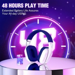 Casque de jeu sans fil pour PS5, PS4, PC, Mac, Switch, casque supra-auriculaire Bluetooth avec micros amovibles et intégrés, fai