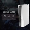 Hub USB 5 ports pour PS5, adaptateur répartiteur de chargeur de hub d'extension haute vitesse Megadream avec 4 ports USB + 1 por