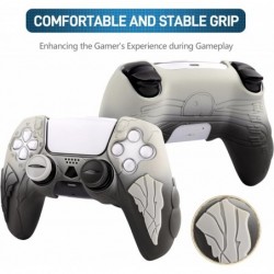 Housse de protection pour manette PS5 - Silicone antidérapant avec motif de masque, capuchons de joystick pour les yeux, inspiré