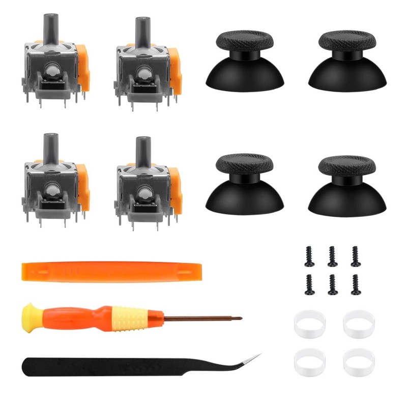 TOMSIN Lot de 4 joysticks de rechange pour manette PS5, capteur analogique 3D à effet Hall, module de joysticks avec capuchon po