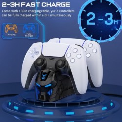 Station de charge pour manette PS5 pour manettes PlayStation 5 Dualsense : station de charge rapide pour manette double PS5 - St