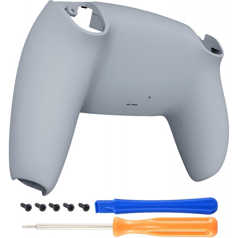 eXtremeRate New Hope Gray Grip Plaque arrière personnalisée Coque inférieure compatible avec le contrôleur PS5, coque arrière de