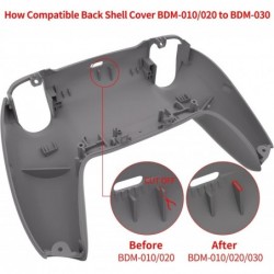 eXtremeRate New Hope Gray Grip Plaque arrière personnalisée Coque inférieure compatible avec le contrôleur PS5, coque arrière de