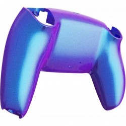 Coque arrière personnalisée eXtremeRate Chameleon Purple Blue Glossy compatible avec le contrôleur PS5, coque arrière de remplac