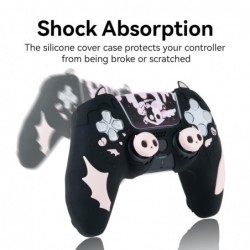 GeekShare Halloween PS5 Controller Skin Set, Housse de protection en silicone antidérapante pour manette sans fil PS5, avec 2 ca