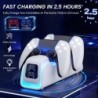 Chargeur de contrôleur PS5, station de chargement PS5 pour PS5 Dualsense Edge avec 6 LED et mode de respiration RVB, protection 