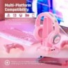 Casque de jeu rose pour PC, PS5, PS4, Xbox avec micro antibruit, casque de jeu avec son surround 7.1, casque supra-auriculaire à