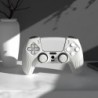 eXtremeRate PlayVital Samurai Edition Coque en silicone antidérapante blanche pour manette PS5, étui de protection ergonomique e