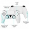 eXtremeRate PlayVital Samurai Edition Coque en silicone antidérapante blanche pour manette PS5, étui de protection ergonomique e