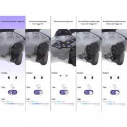 Kit de déclenchement à clic eXtremeRate pour manette PS5 BDM-010 et BDM-020 Boutons d'épaule, câble flexible d'arrêt de déclench