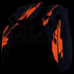 eXtremeRate Glow in Dark Mecha - Coque supérieure avant du pavé tactile orange compatible avec le contrôleur PS5 BDM-010 020 030