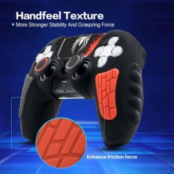 ECHZOVE Housse de protection pour manette PS5, coque en silicone antidérapante compatible avec manette PS5 avec capuchons de poi