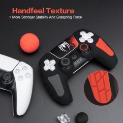 ECHZOVE Housse de protection pour manette PS5, coque en silicone antidérapante compatible avec manette PS5 avec capuchons de poi