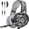 Casque de jeu FEIYING avec microphone, casque de jeu stéréo 7.1 son surround casque PS4 pilotes 50 mm, prise audio 3,5 mm casque