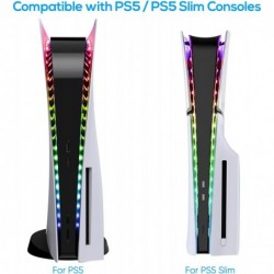 Bande lumineuse LED RVB YUANHOT compatible avec PS5 Pro/PlayStation 5/PS5 Slim Disc et console édition numérique avec 7 couleurs