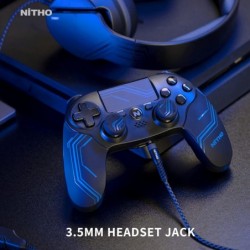 Manette sans fil Nitho ADONIS compatible avec PS4, PC, iOS et Android, PS5 (avec jeux PS4 uniquement), manette de jeu avec doubl