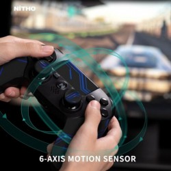 Manette sans fil Nitho ADONIS compatible avec PS4, PC, iOS et Android, PS5 (avec jeux PS4 uniquement), manette de jeu avec doubl