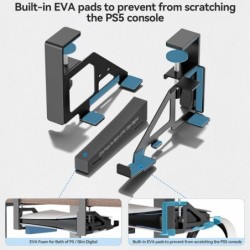 Support de bureau sans perçage pour PS5/PS5 Slim, support de bureau en métal pour PS5 Slim Digital & Disc, support PS5 sous le b