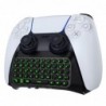 Clavier MoKo pour manette PS5 avec rétroéclairage vert, mini clavier sans fil Bluetooth Chatpad pour PlayStation 5, haut-parleur