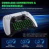 Clavier MoKo pour manette PS5 avec rétroéclairage vert, mini clavier sans fil Bluetooth Chatpad pour PlayStation 5, haut-parleur