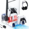 Support de refroidissement silencieux NexiGo PS5 pour consoles PS5 et nouvelle PS5 Slim, lumière LED RVB, double station de char