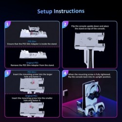 Support de refroidissement silencieux NexiGo PS5 pour consoles PS5 et nouvelle PS5 Slim, lumière LED RVB, double station de char