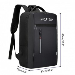 Sac à dos de jeu ZLDYPINK compatible avec la console PlayStation 5, étui de transport de protection pour PS5, sac de rangement d