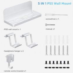 Support mural Allnice PS5, support mural 5 en 1 pour Playstation 5 (édition disque et numérique) Support mural pour Playstation 