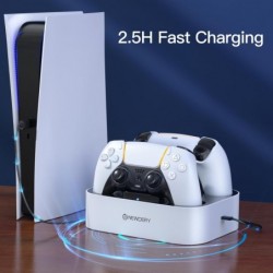 Station de charge pour contrôleur PS5 NEWDERY compatible avec le contrôleur Dualsense Edge, support de station de charge rapide 