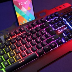 Ensemble clavier et souris sans fil KLIM Unity US - Nouveauté 2024 - Sensation mécanique ergonomique fine et durable - Clavier e