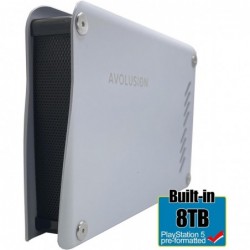 Disque dur externe de jeu USB 3.0 Avolusion PRO-M5 Series 8 To pour console de jeu PS5 (blanc, boîtier en métal) - Garantie 2 an