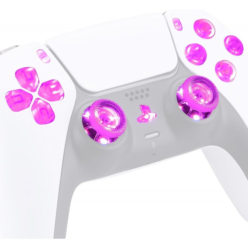 eXtremeRate D-pad éclairé multicolore avec option de partage de joystick, boutons d'accueil pour manette PS5 BDM-010 et BDM-020,