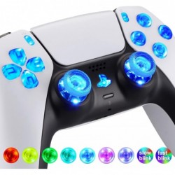 eXtremeRate D-pad éclairé multicolore avec option de partage de joystick, boutons d'accueil pour manette PS5 BDM-010 et BDM-020,