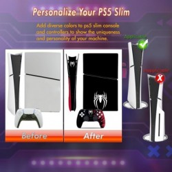 Skin en vinyle Intustru pour PS5 Slim Digital Edition, Skins de protection pour console et contrôleur pour PS5 Slim Digital Edit