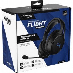 HyperX Cloud Flight – Casque de jeu sans fil pour PS5 et PS4, Jusqu'à 30 heures de batterie, Coussinets d'oreille en mousse à mé