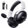 Casque de jeu sans fil, casque de jeu USB 2,4 GHz avec Bluetooth 5.4, son stéréo 3D 53 mm, batterie 65 H, micro antibruit ENC, f