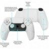 PlayVital Mecha Edition Étui en silicone souple et ergonomique pour manette PS5, coques de protection en caoutchouc avec capucho