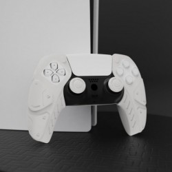 PlayVital Mecha Edition Étui en silicone souple et ergonomique pour manette PS5, coques de protection en caoutchouc avec capucho