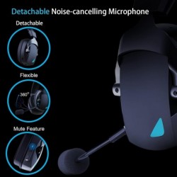 Casque de jeu sans fil, casque de jeu USB 2,4 GHz pour PS5, PS4, PC, Switch, Mac, casque de jeu Bluetooth 5.3 avec microphone an