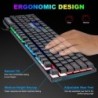 Ensemble clavier, souris, casque et tapis de souris à LED pour jeu, ensemble clavier, souris, casque et tapis de souris à LED ar