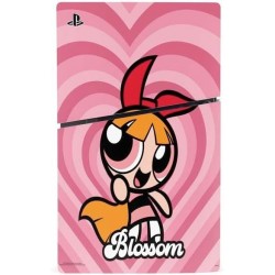 Skinit Decal Gaming Skin Compatible avec la console PS5 Slim Disk - Design de cœurs roses en fleurs Powerpuff Girls de Cartoon N