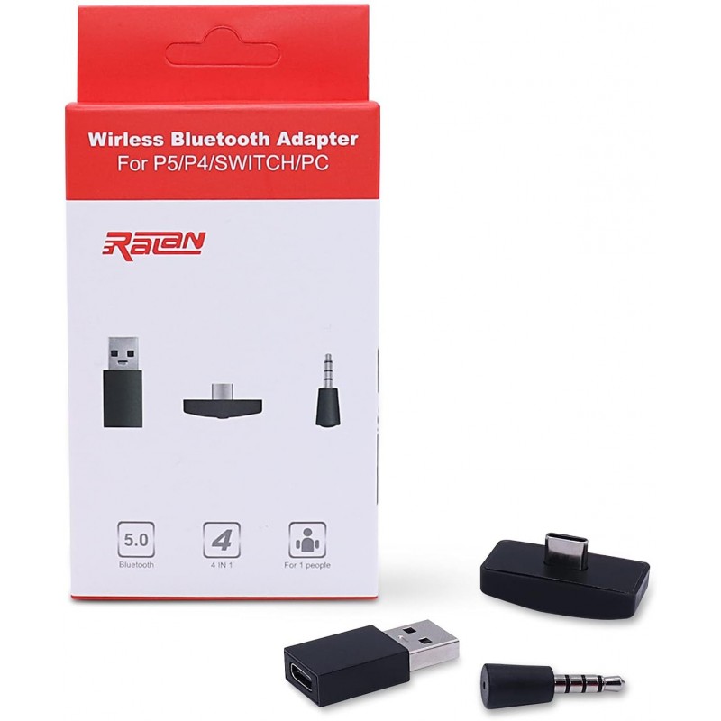 Adaptateur de dongle Bluetooth RALAN USB 5.0, mini microphone sans fil, adaptateur audio USB, récepteur compatible avec PS4 / PS