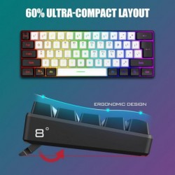 Ensemble clavier et souris de jeu RedThunder 60 %, mini clavier rétroéclairé RVB ultra-compact à 61 touches, souris optique en n