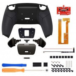 Kit de reprogrammation des boutons en métal noir eXtremeRate (RMB) Ver. RISE pour manette PS5 BDM-030 040 050 avec coque arrière