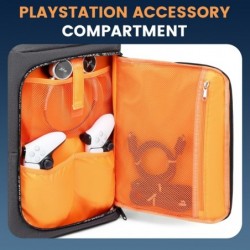 Sac à dos de voyage pour PS5, étui de transport de protection pour ordinateur portable 17,3'', contrôleurs, disques de jeu et au