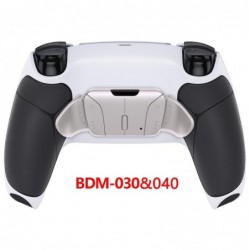 Kit de reprogrammation RISE4 pour manette PS5 BDM-030 040 050 avec poignée caoutchoutée noire, coque arrière blanche redessinée,